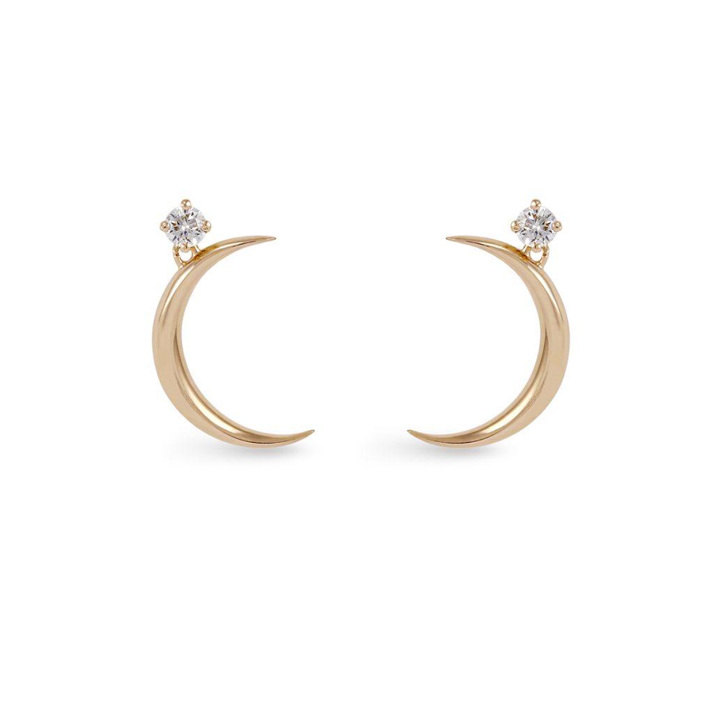 Diamond moon earrings | Zmay Jewelry