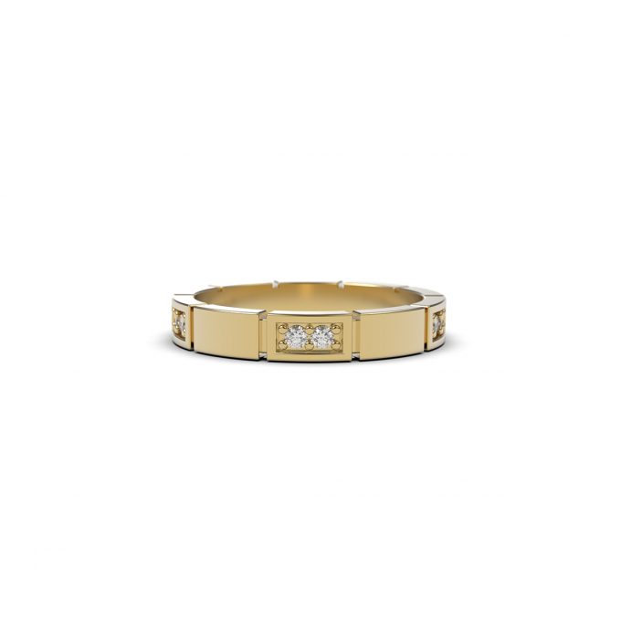 Brick pattern diamond wedding ring | Zmay Jewelry